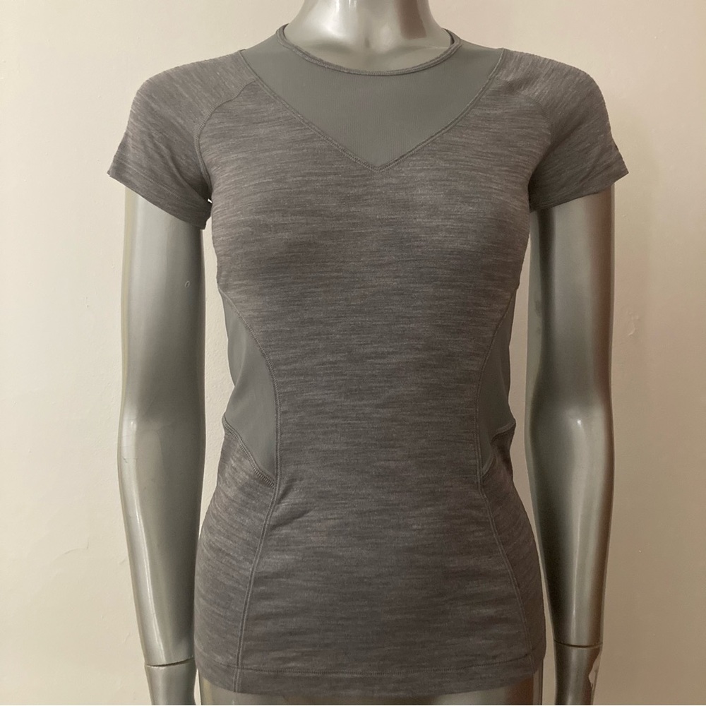Lululemon Heather Grey Mesh With Me Short Sleeve